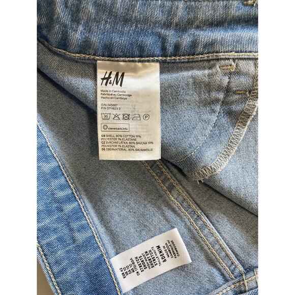 H&M Slim Fit High Waist Stretch Denim Shorts Size 32 US 10 New - Picture 4 of 7